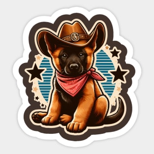 Belgian Malinois Cowboy puppy Sticker